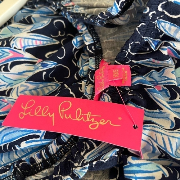 NWT Lilly Pulitzer Loro Romper Low Tide Navy Sails and Stripes size XXS - Picture 4 of 7